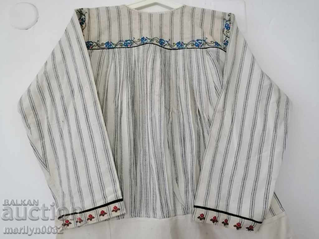 Cămașă bătrână broderie manuală chenar șezlong costum sukman - 5
