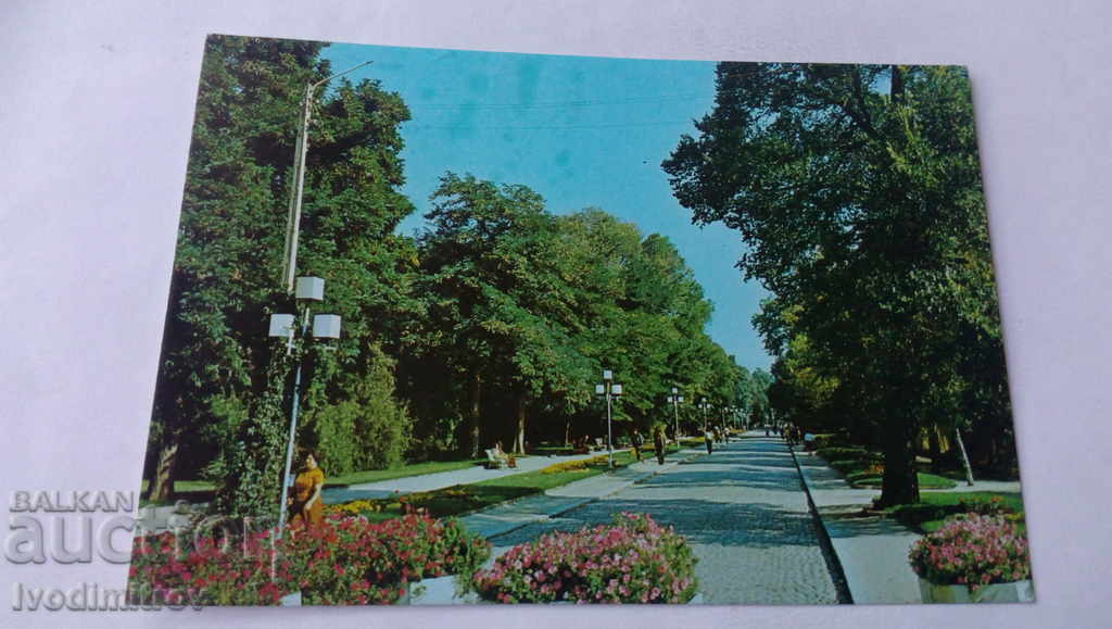 Пощенска картичка Сандански Градският парк 1987
