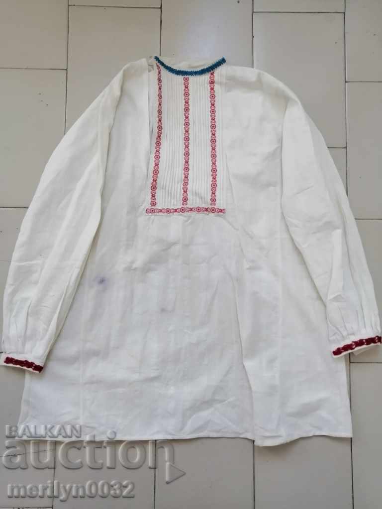Men's woven shirt Bulgarian embroidery folk costume embroidery