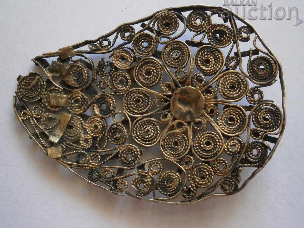 Silver filigree filling for Revival-period gilded buckle - 5 Silver filigree filling for Revival-period gilded buckle - 5