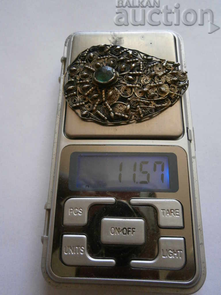 Silver filigree filling for Revival-period gilded buckle Silver filigree filling for Revival-period gilded buckle