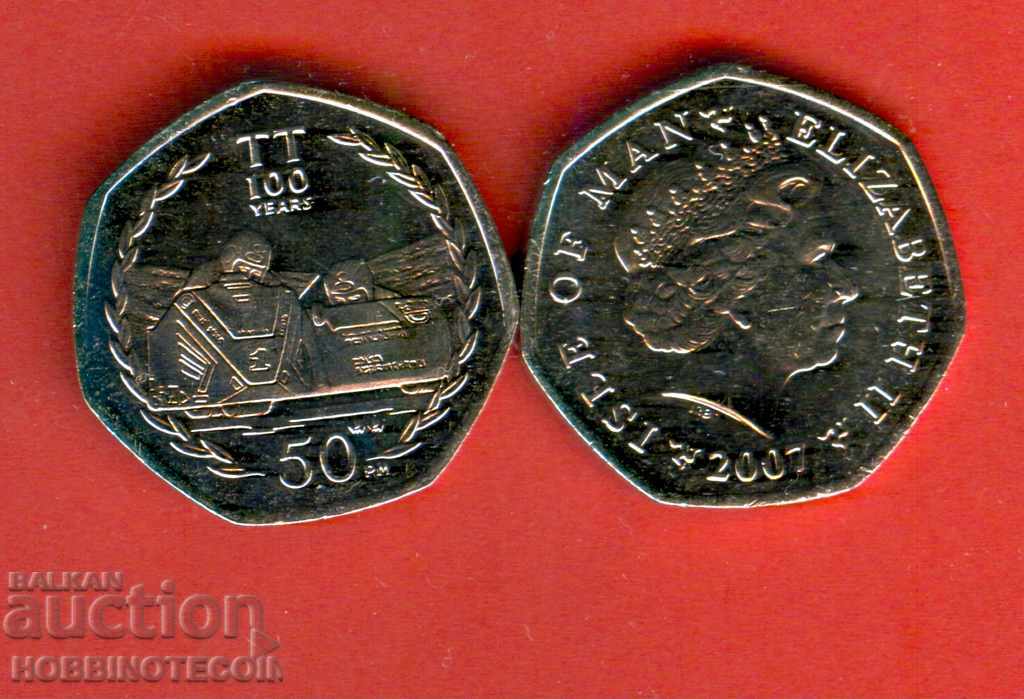 ISLAND OF MAN ISLE OF MAN 50 pence BOBSLEY issue 2007 NEW UNC