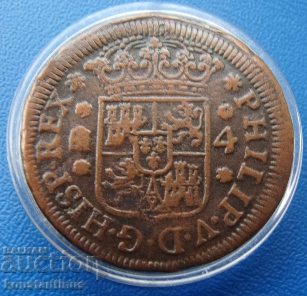 Spain 4 Marvedi 1742 Rare