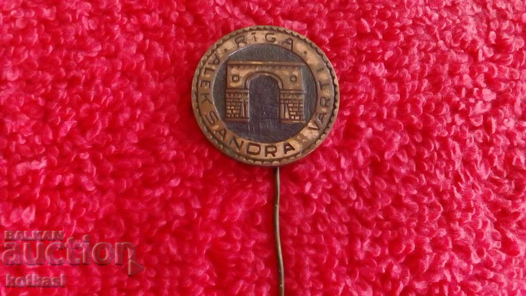 Old metal pin badge RIGA RIGA Latvia