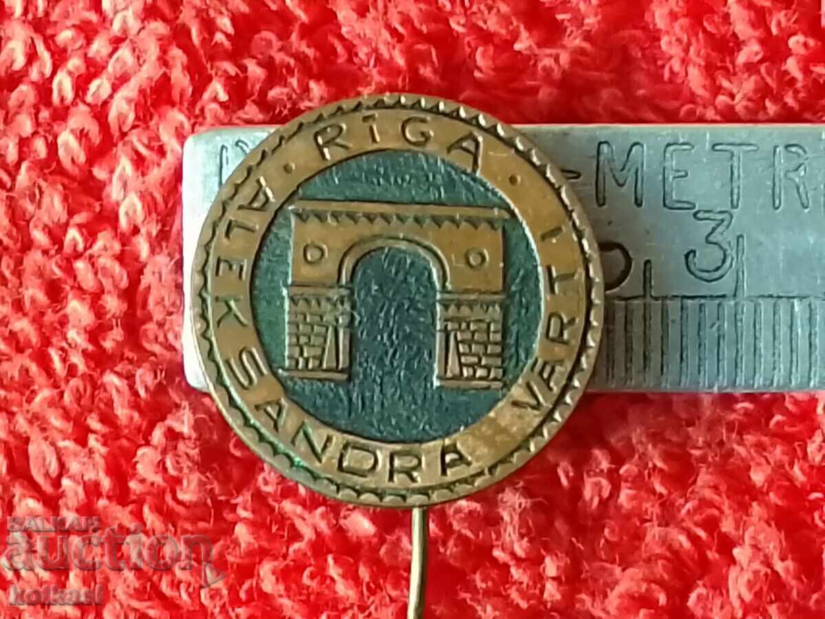 Old metal pin badge RIGA RIGA Latvia Old metal pin badge RIGA RIGA Latvia