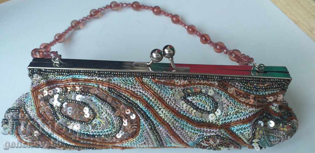 Beautiful ART bag, beads, sequins, embroidery