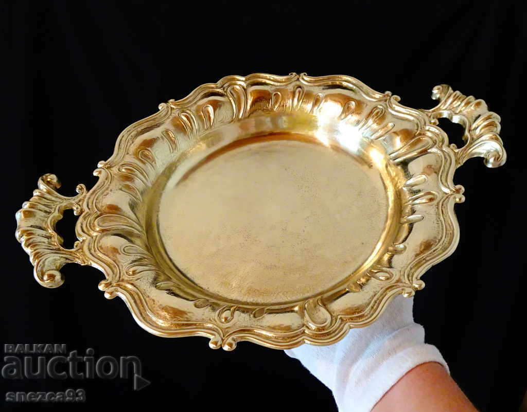 Χάλκινο φρουτιέρα, πιατέλα 1 kg., μπαρόκ