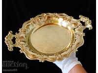 Bronze fruit bowl, platter 1 kg., baroque