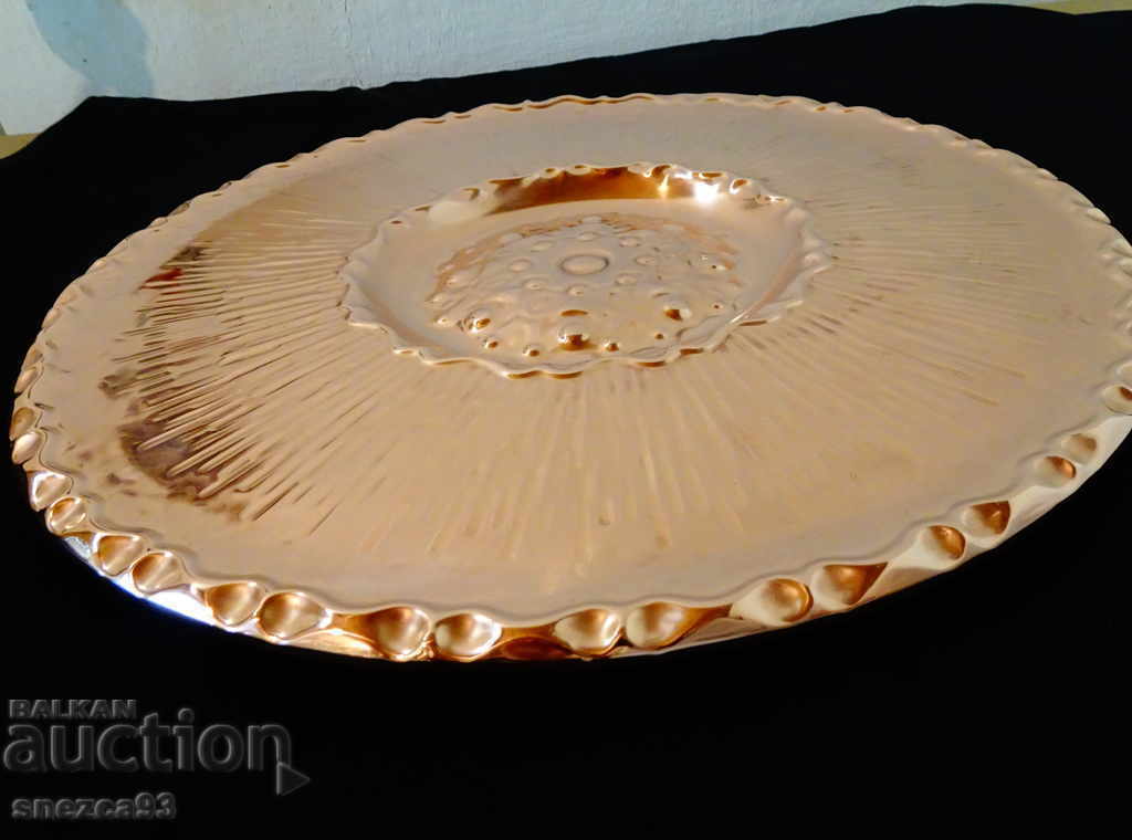 Χάλκινο πάνελ, πιάτο, σκεύος σερβιρίσματος 38 εκ., ετικέτα - 6