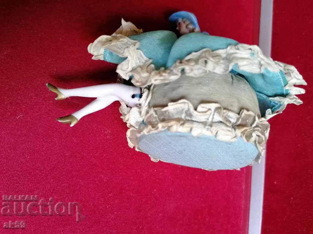 Porcelain doll in blue - "Half doll germany" - 5 Porcelain doll in blue - "Half doll germany" - 5