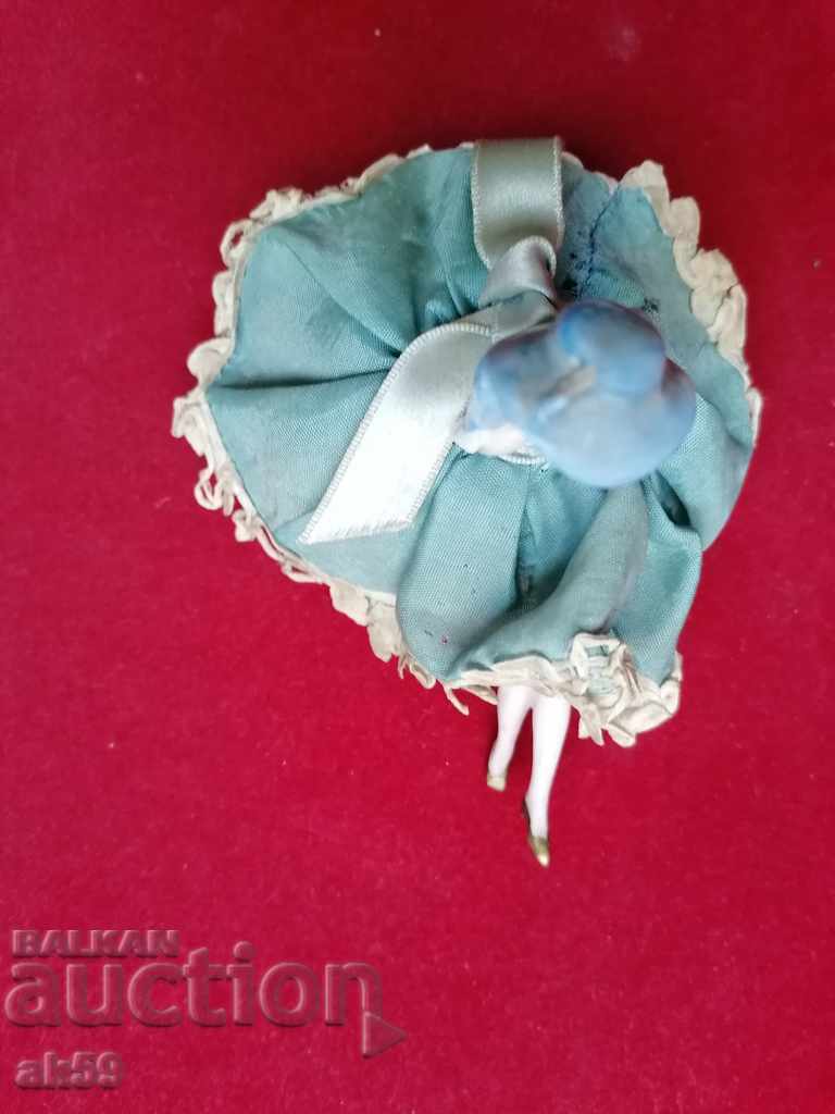 Porcelain doll in blue - "Half doll germany" - 6 Porcelain doll in blue - "Half doll germany" - 6