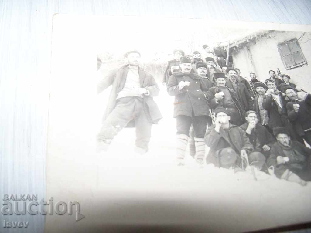 Delivery of Old photo card "Winter drink"