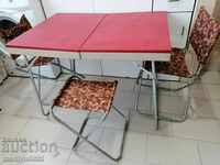 Tourist set table chairs suitcase 1984 GDR