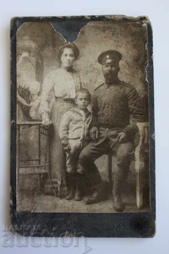 1913 BALKAN WAR SOLDIER FAMILY PHOTO PHOTO CARDBOARD 1913 BALKAN WAR SOLDIER FAMILY PHOTO PHOTO CARDBOARD