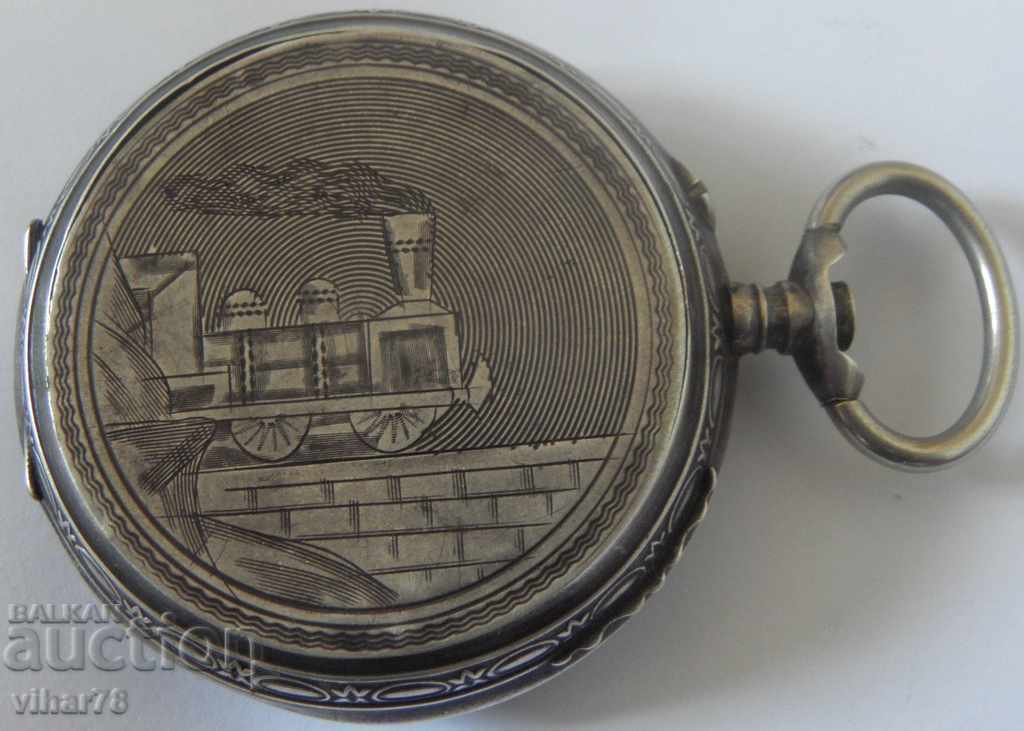 Ceas-reglator-regulator uriaș argintiu de buzunar - 5 Ceas-reglator-regulator uriaș argintiu de buzunar - 5