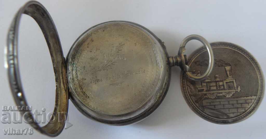 Ceas-reglator-regulator uriaș argintiu de buzunar - 7 Ceas-reglator-regulator uriaș argintiu de buzunar - 7