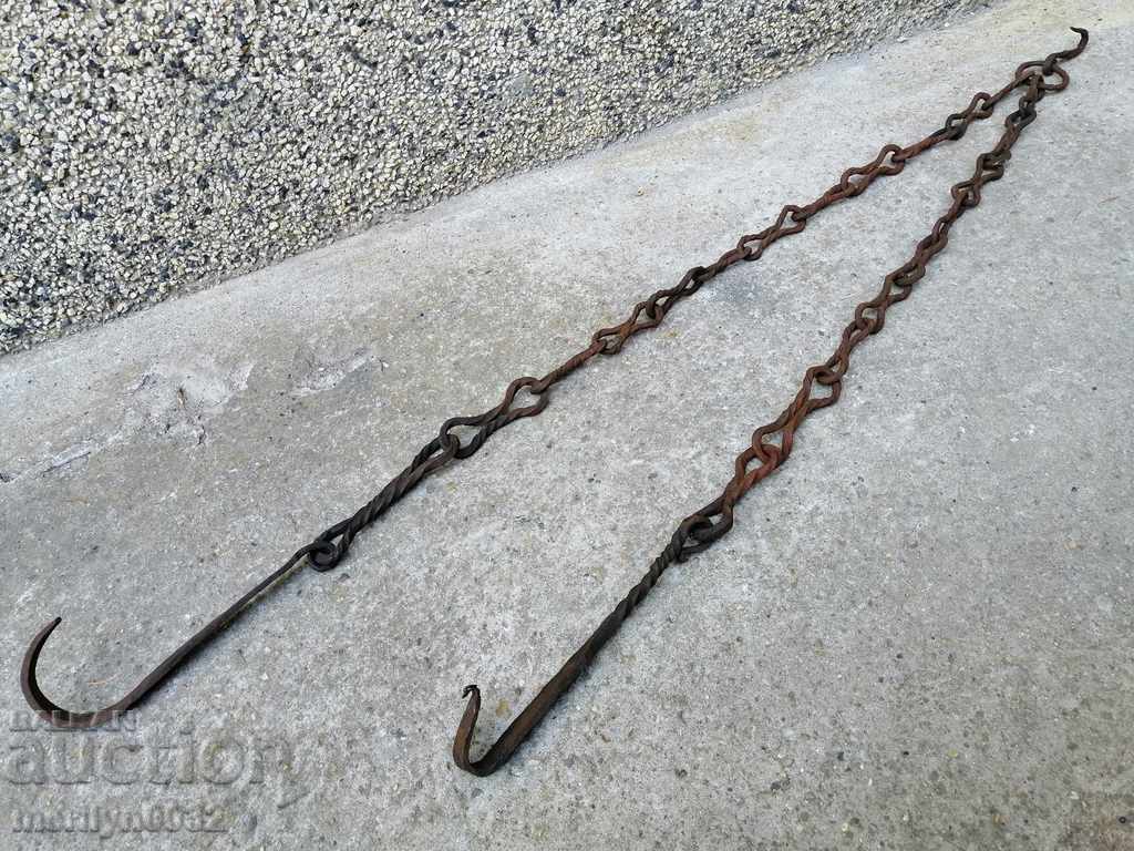 Old forged chain with hook, hearth for hearth chain hook with price 47.00 BGN | € 24.03 Old forged chain with hook, hearth for hearth chain hook with price 47.00 BGN | € 24.03