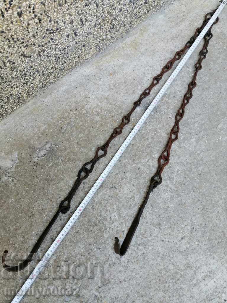 Old forged chain with hook, hearth for hearth chain hook - 5 Old forged chain with hook, hearth for hearth chain hook - 5