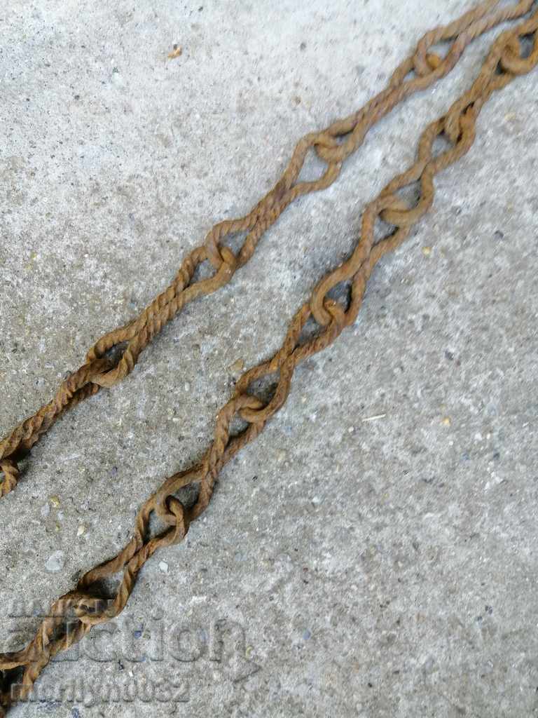 Delivery of Old forged chain with hook, hearth for hearth chain hook