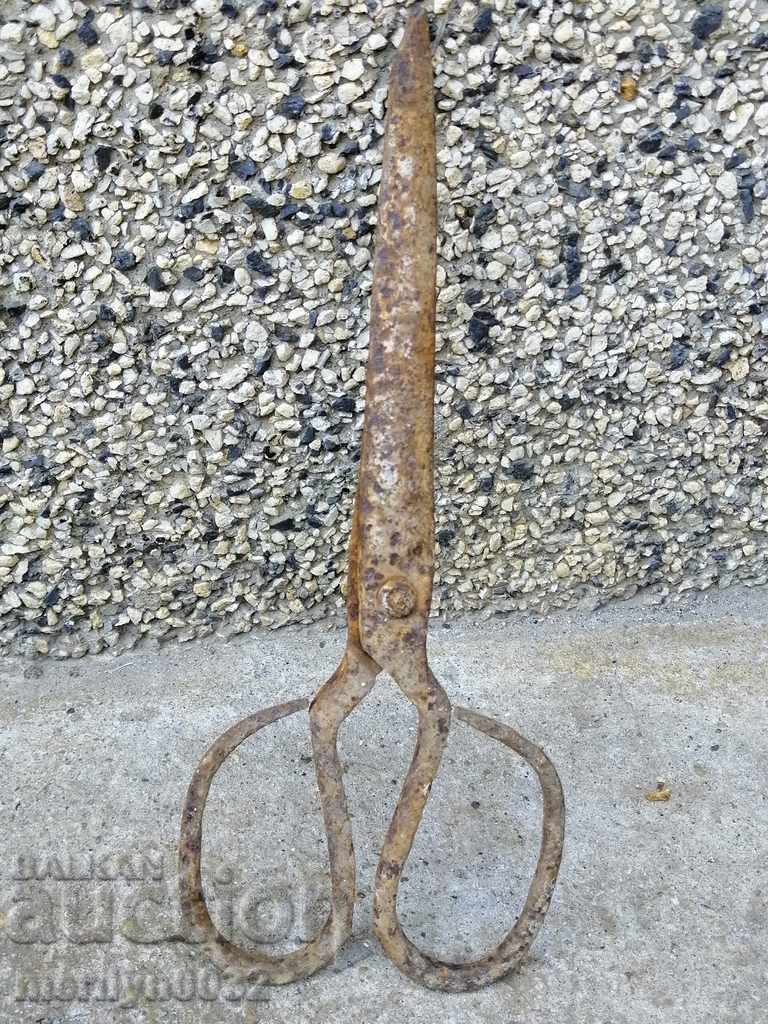 Old hand forged scissors, wrought iron - 6