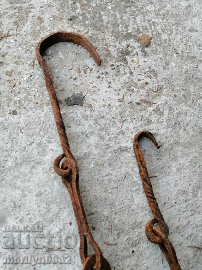 Delivery of Old forged chain with hook, hearth for hearth chain hook Delivery of Old forged chain with hook, hearth for hearth chain hook