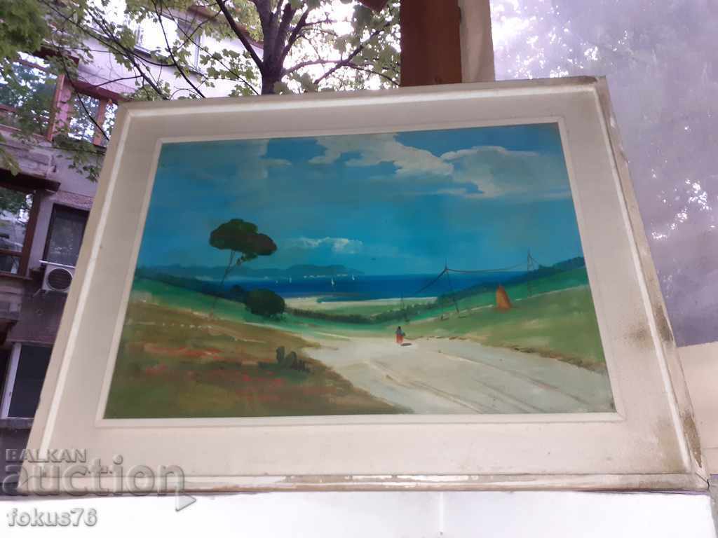 LARGE OIL PAINTING ON CANVAS SIGNATURE FRAME