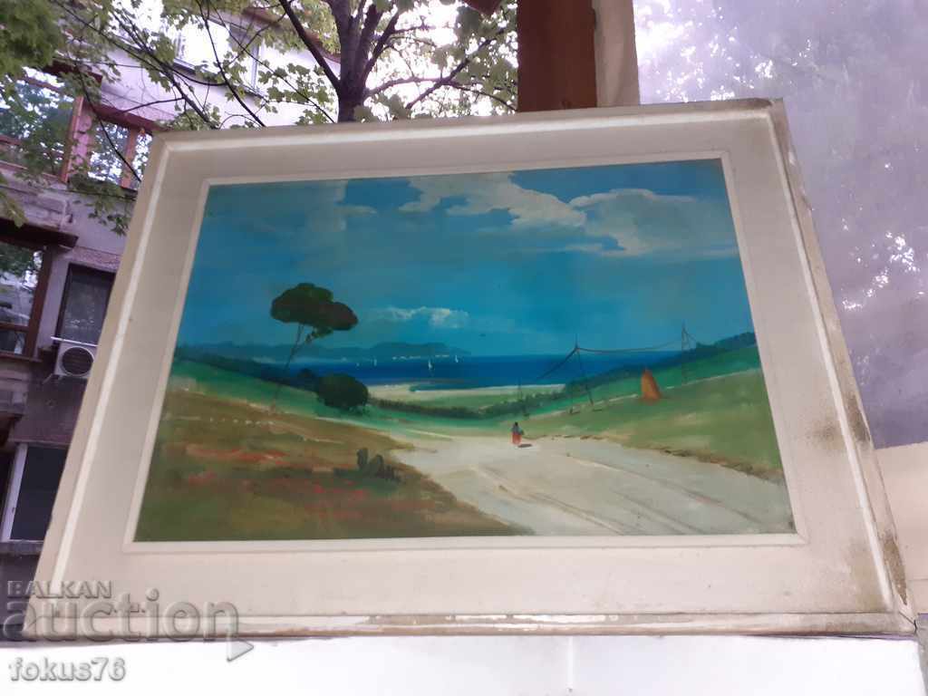 LARGE OIL PAINTING ON CANVAS SIGNED FRAME LARGE OIL PAINTING ON CANVAS SIGNED FRAME