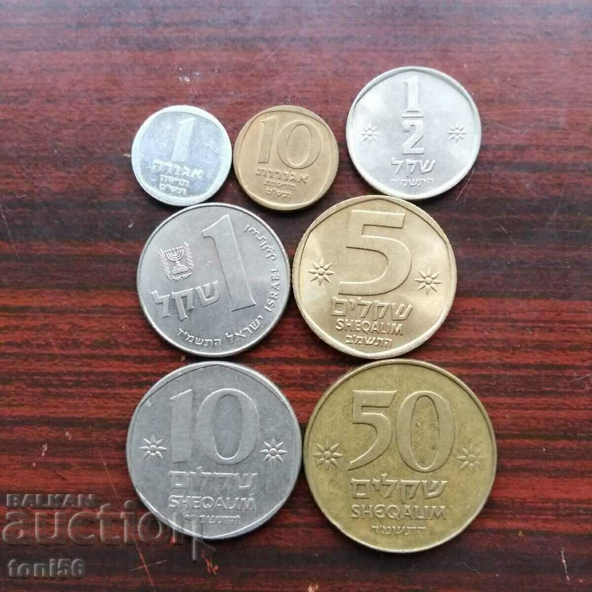 Израел сет от 7 монети 1980-84   качество