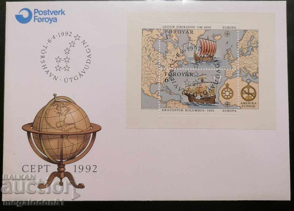 Фарьорски острови - Европа CEPT 1992, Откр. на Америка