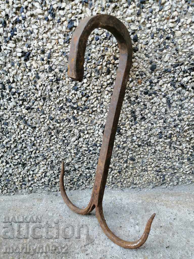 An old forged scraping hook, double twin with price 41.00 BGN | € 20.96 An old forged scraping hook, double twin with price 41.00 BGN | € 20.96