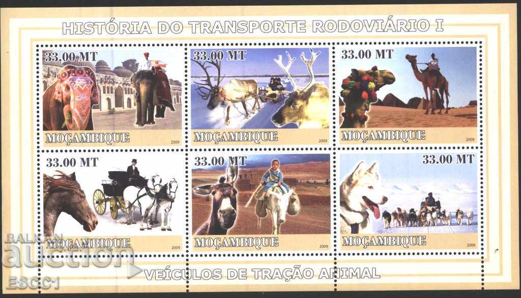 Чисти марки листТранспорт с животинска тяга 2009 от Мозамбик