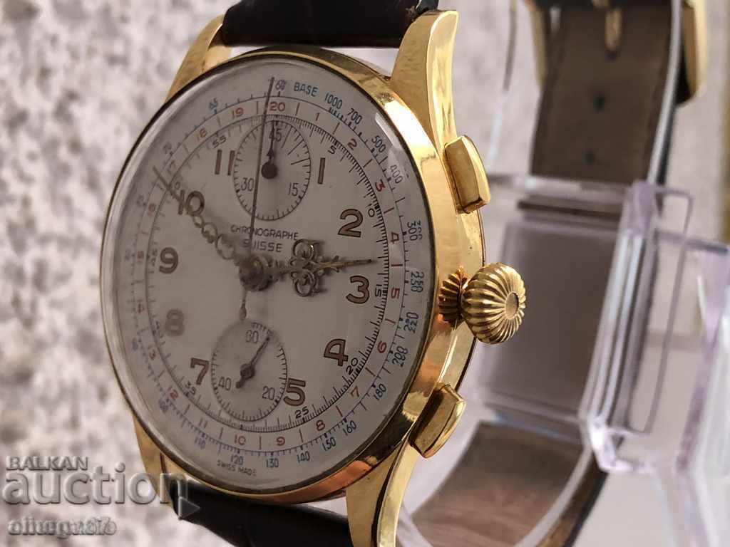 Златен часовник хронограф Chronographe Suisse - 6