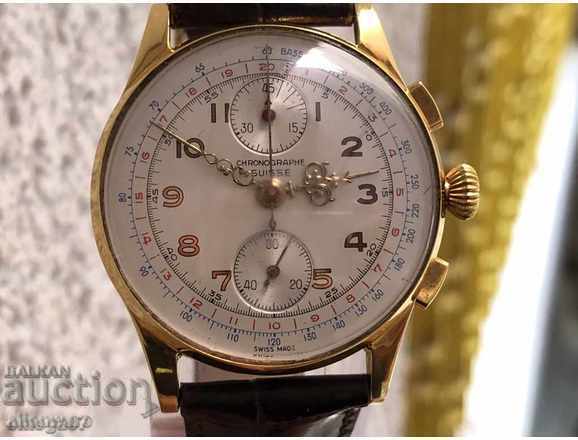 Златен часовник хронограф Chronographe Suisse - 7