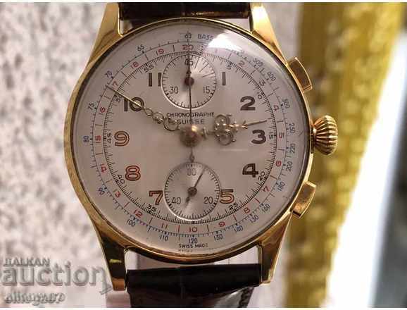 Златен часовник хронограф Chronographe Suisse