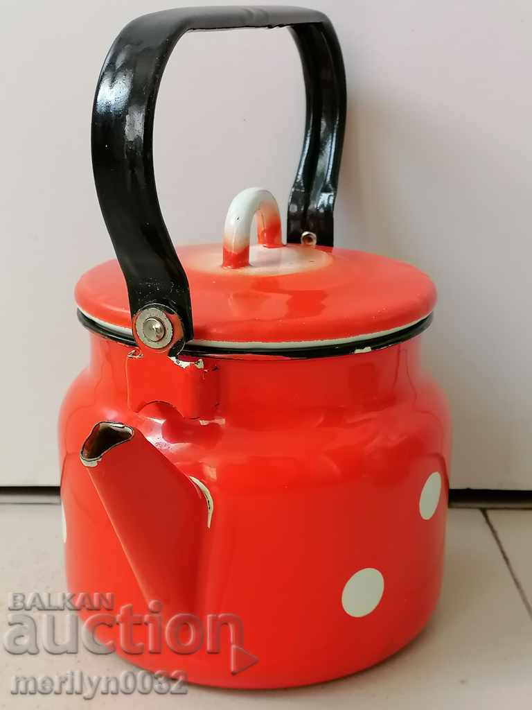 Auction Enamelled teapot from the social court with enamel USSR Auction Enamelled teapot from the social court with enamel USSR