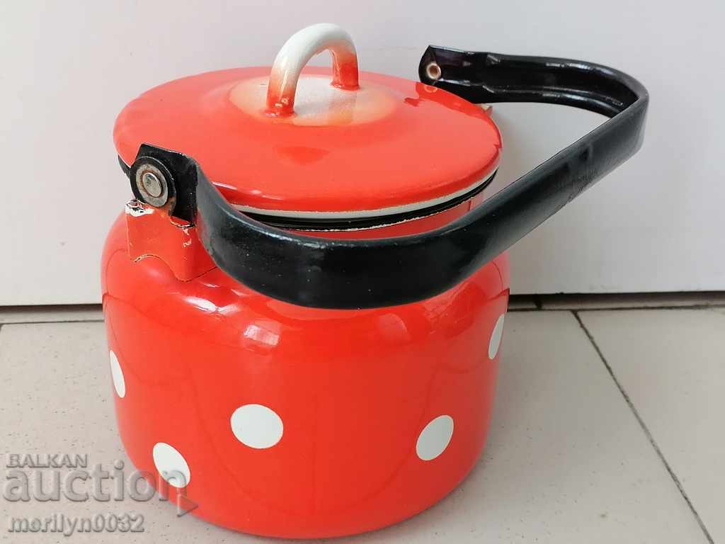 Enamelled teapot from the social court with enamel USSR - 5 Enamelled teapot from the social court with enamel USSR - 5