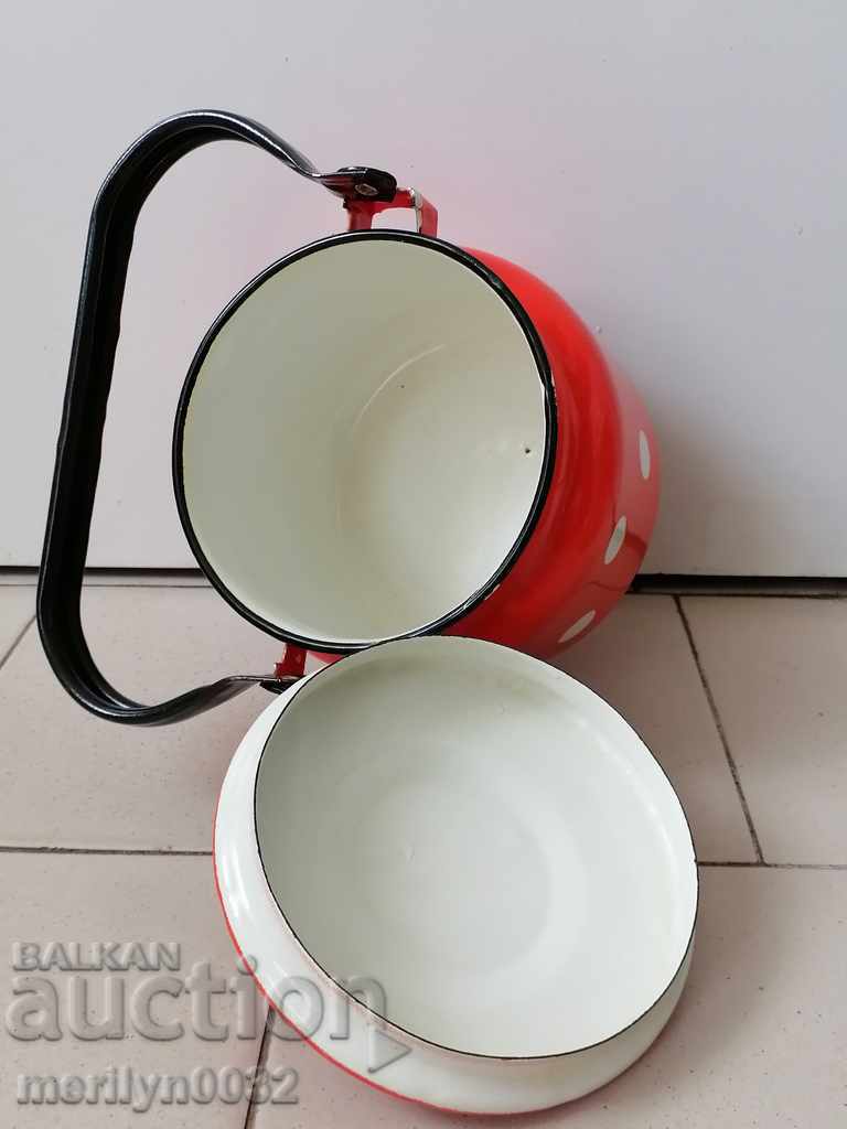 Enamelled teapot from the social court with enamel USSR - 6 Enamelled teapot from the social court with enamel USSR - 6