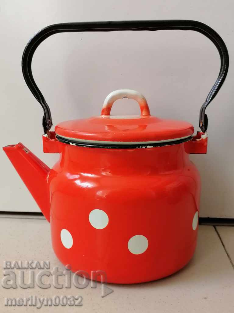 Enamelled teapot from the social court with enamel USSR