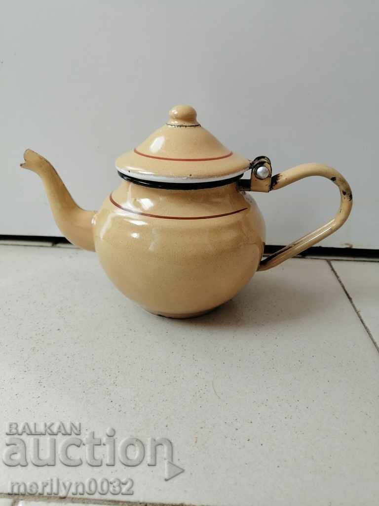 Εμαγιέ τσαγιέρα σοβιετικής εποχής, σκεύος με σμάλτο ΕΣΣΔ Εμαγιέ τσαγιέρα σοβιετικής εποχής, σκεύος με σμάλτο ΕΣΣΔ