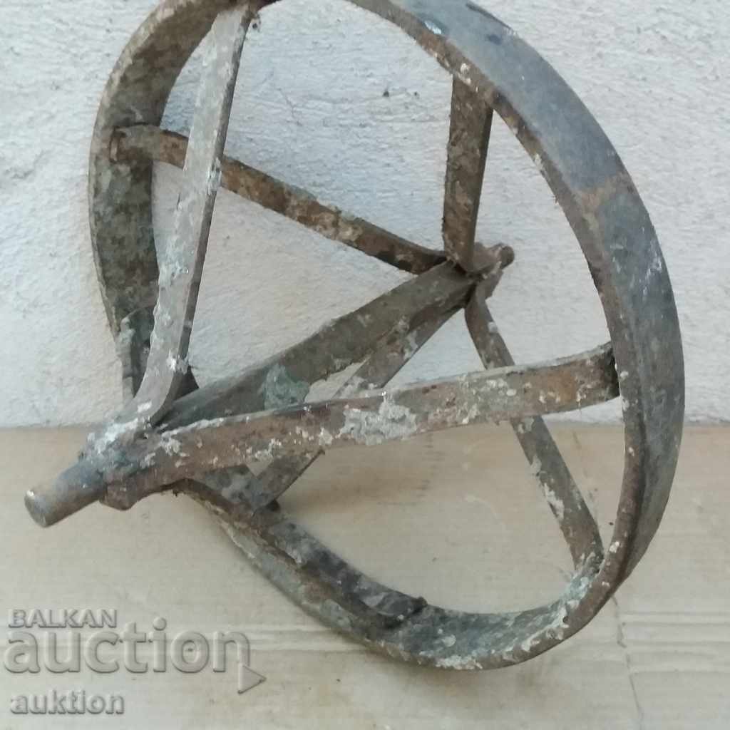 Auction OLD MASSIVE FORGED WHEEL FOR DECORATION Auction OLD MASSIVE FORGED WHEEL FOR DECORATION