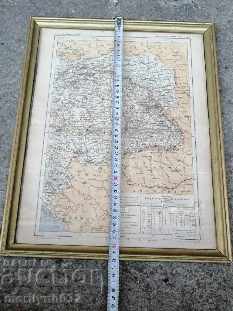 Auction Map of Austria-Hungary in a portrait frame, 1894 Auction Map of Austria-Hungary in a portrait frame, 1894