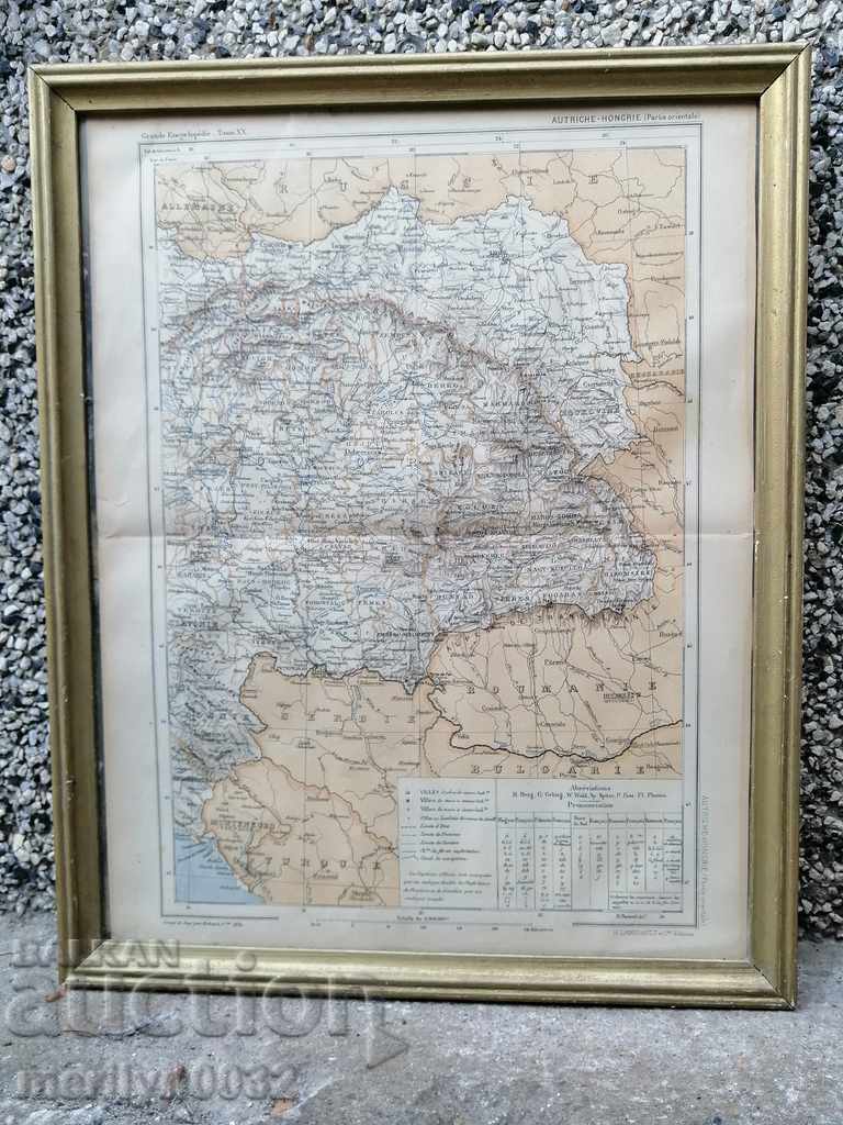 Map of Austria Hungary in a portrait frame 1894