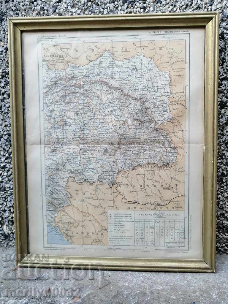 Map of Austria-Hungary in a portrait frame, 1894 Map of Austria-Hungary in a portrait frame, 1894