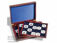 луксозна дървена кутия за съхранение на монети в картончета
