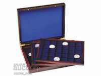 Luxury wooden box for storage of 90 coins 39mm