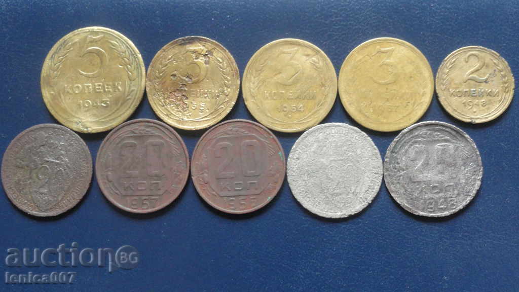 Auction Russia (USSR) 1935-57 - Lot of pennies (10 pieces) Auction Russia (USSR) 1935-57 - Lot of pennies (10 pieces)