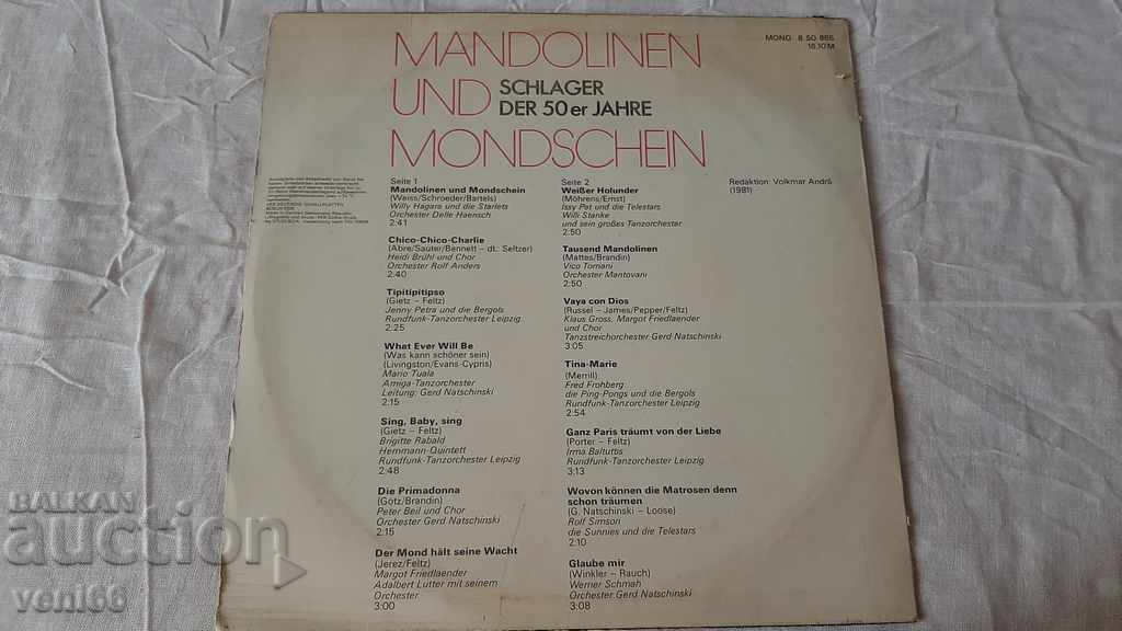 Auction Mandolini gramophone record and DDR moonlight Auction Mandolini gramophone record and DDR moonlight