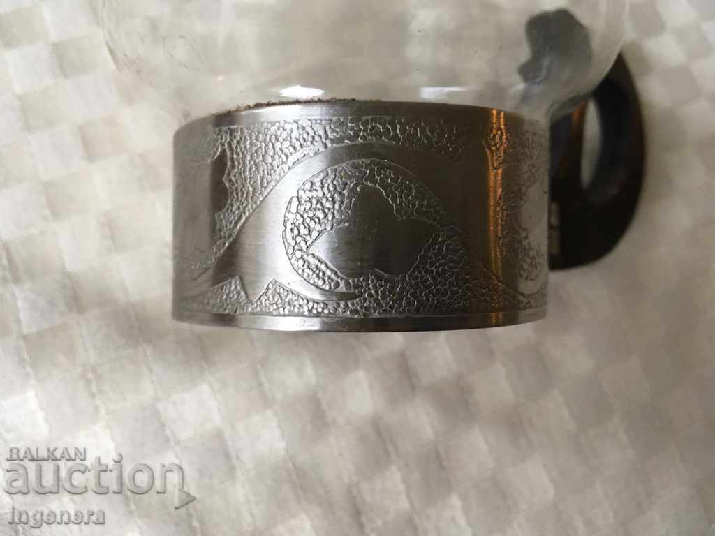 CUPED WITH GLASSES-METAL-5 PCS - 6 CUPED WITH GLASSES-METAL-5 PCS - 6