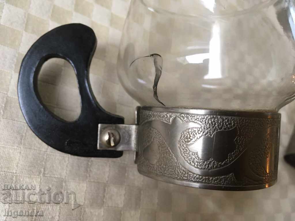 CUPED WITH GLASSES-METAL-5 PCS - 7 CUPED WITH GLASSES-METAL-5 PCS - 7