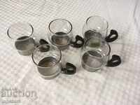 CUPED WITH GLASSES-METAL-5 PCS